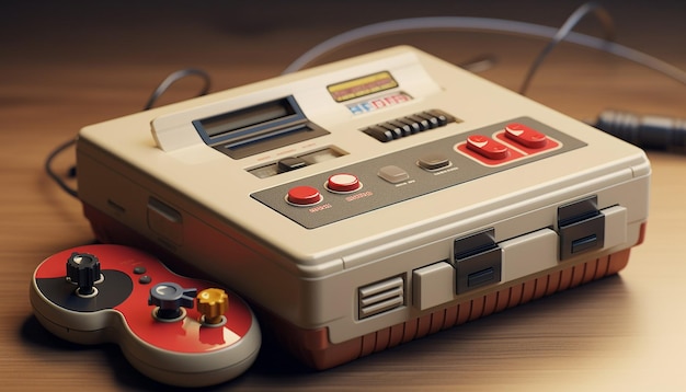 Photo 3d retro game console minimal design