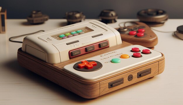 Photo 3d retro game console minimal design