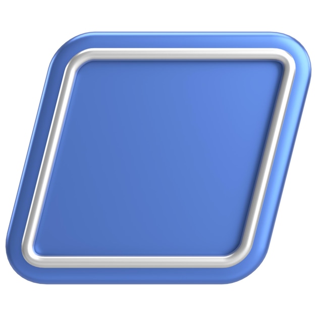 3d rhombus button empty button 3d illustration