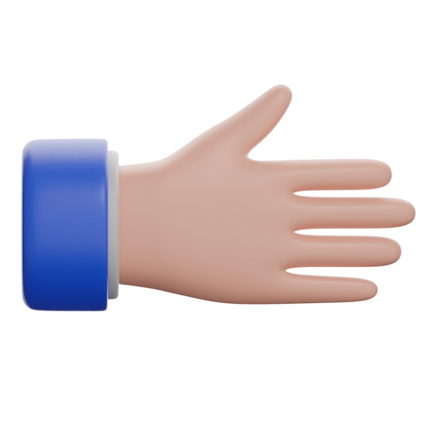 3d rightward hand isolated icon illustration render