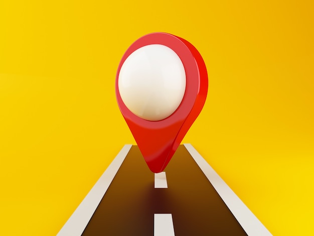 3d road with map pointer