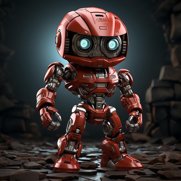 3d Robot cartoon boxer