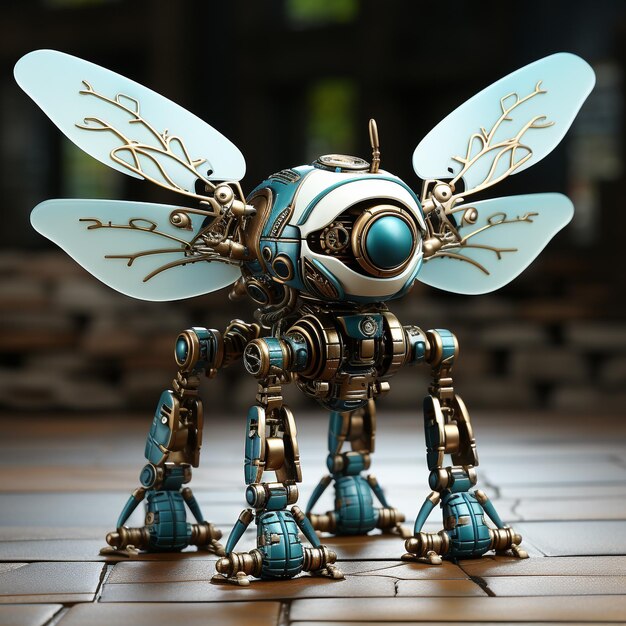 Photo 3d robot dragonfly