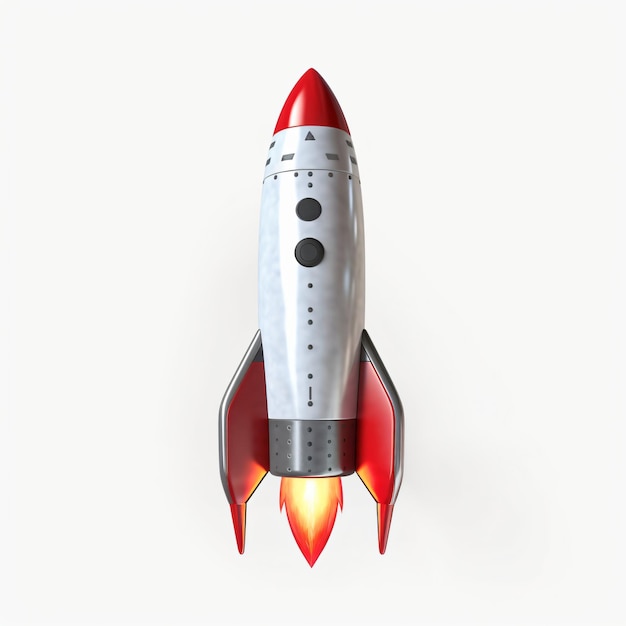 3d rocket illustration icon