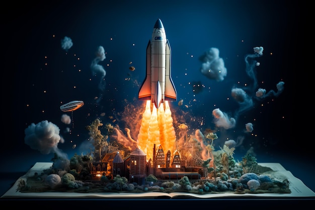 3D rocket illustration