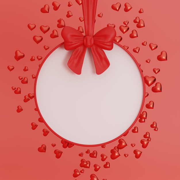 3D-romantische achtergrond met liefde en banner, Valentijn achtergrond