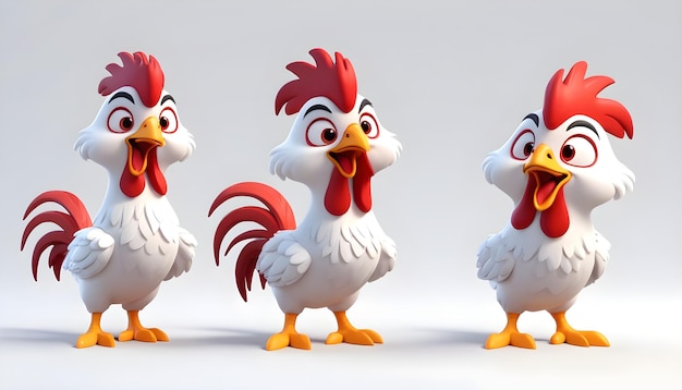 3D ROOSTER CHARACTER SET