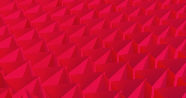 3d roze rode achtergrond met holle scherpe puntige driehoeken
