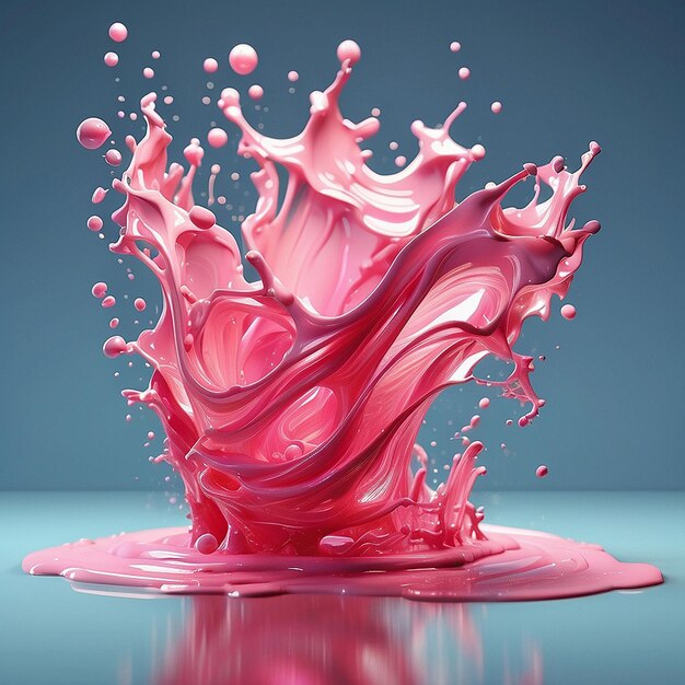 3d roze verf splash achtergrond