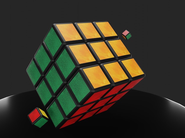 Photo 3d rubik's cube designed by blender