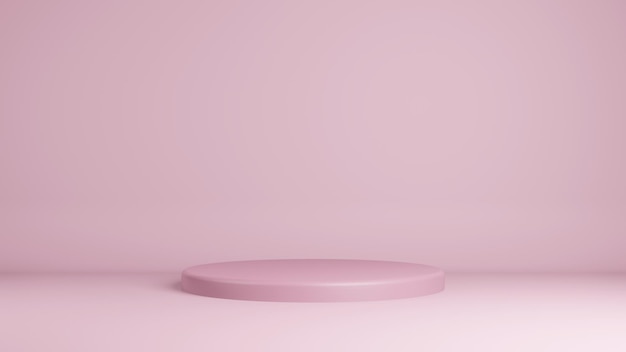 Podio di vendita 3d, palco rosa per mostrare i tuoi prodotti in studio ed esporre in showroom, concetto di composizione dell'offerta speciale