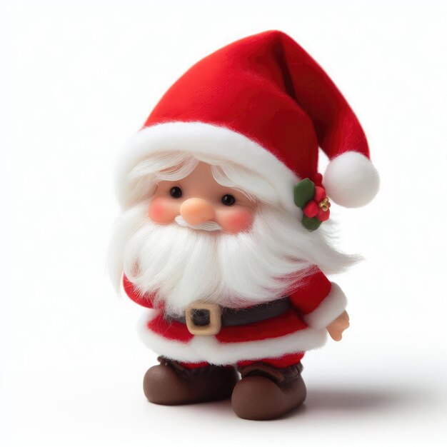 3D Санта-Клаус на белом фоне Рождественский фон