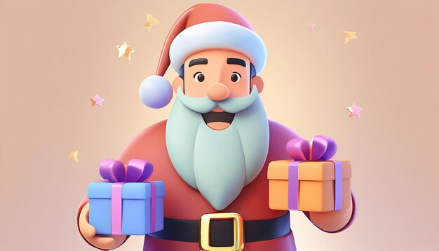 Foto 3d babbo natale con regali