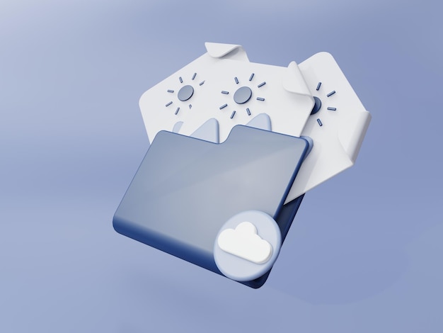 3D save image file on the cloud storage perfect for illustration or icon in the white and grey