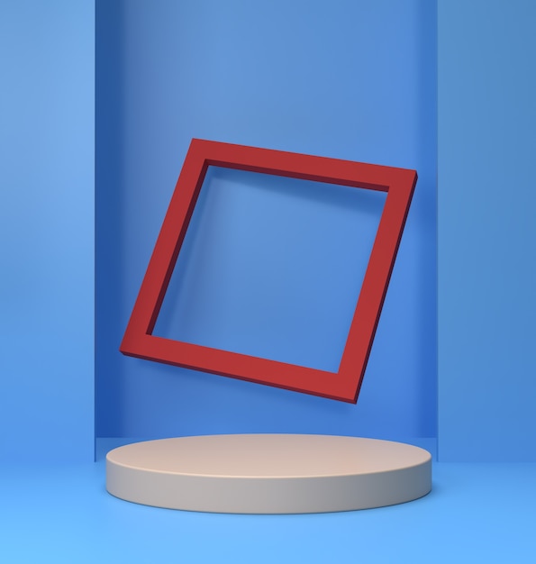 3d scene minimal geometric podium cosmetic background for product presentation