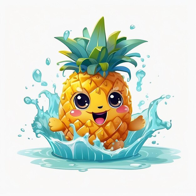 Foto 3d schattig ananas personage