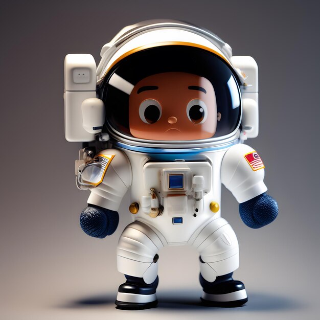 Foto 3d schattig astronaut chibi figuur