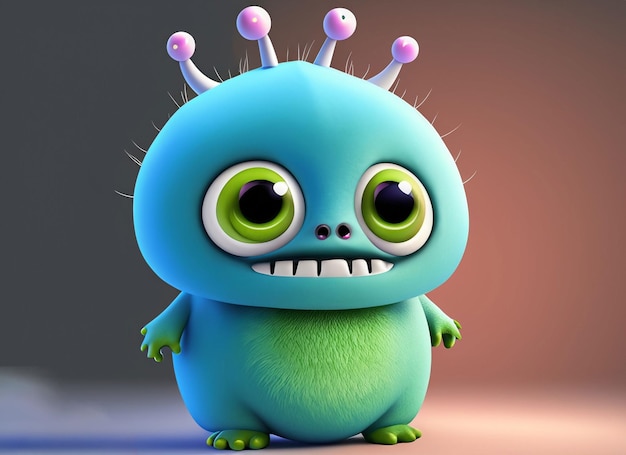 3d schattig babymonster