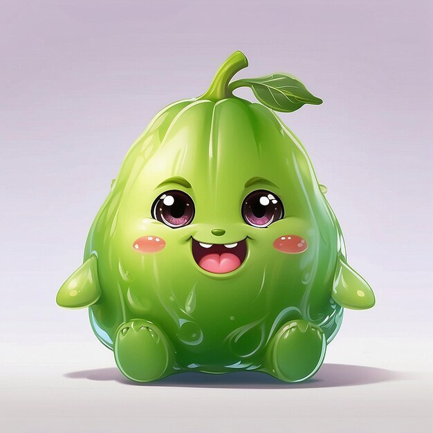 3d schattig chayote personage