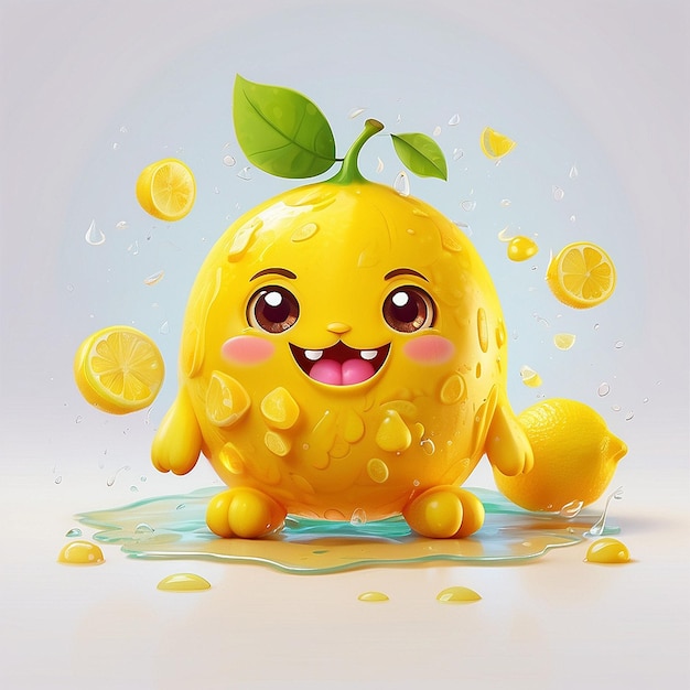 3D schattig citroen personage