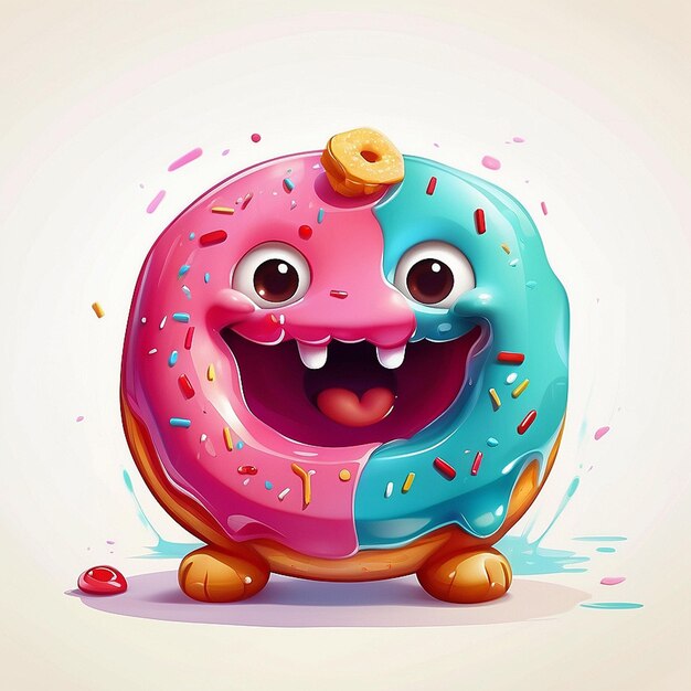 3D schattig donut personage