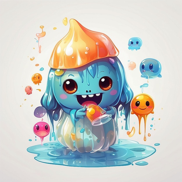 3D schattig fluit monster personage