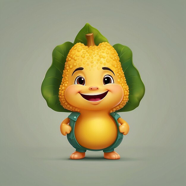 3D schattig jackfruit personage