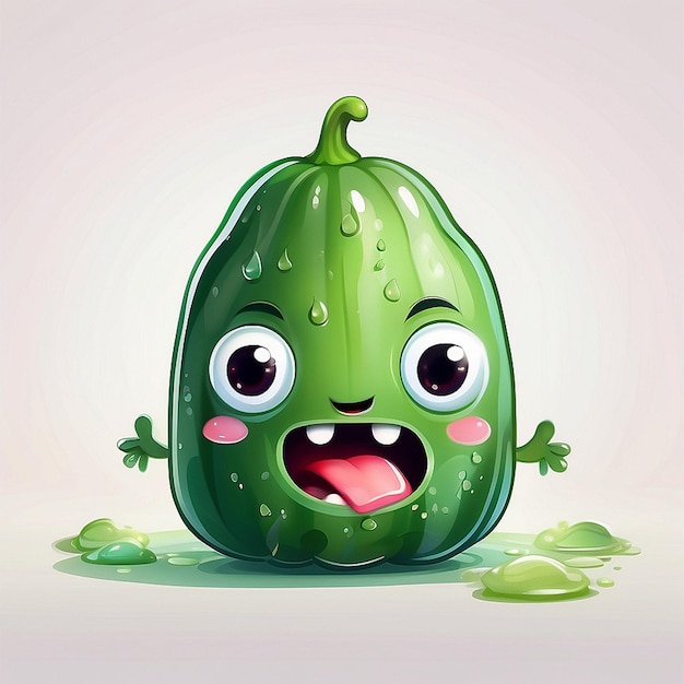 Foto 3d schattig komkommer personage