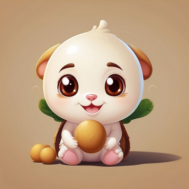 3d schattig longan personage