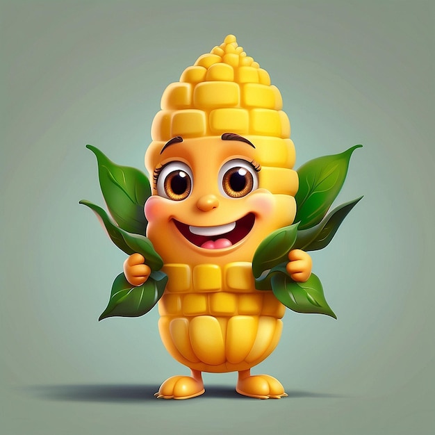 3D schattig maïs personage