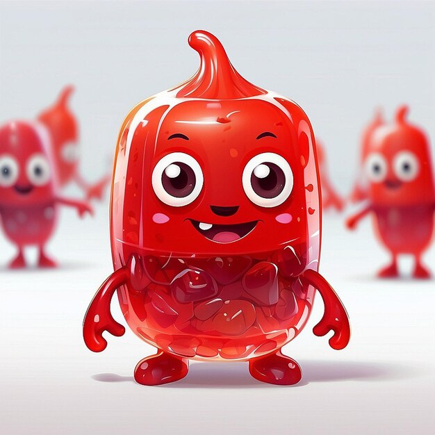 3D schattig pittige chili personage