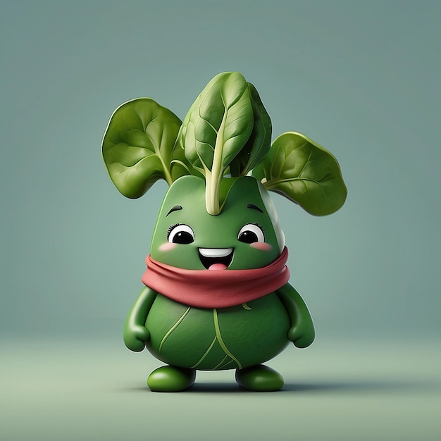 3d schattig spinazie personage