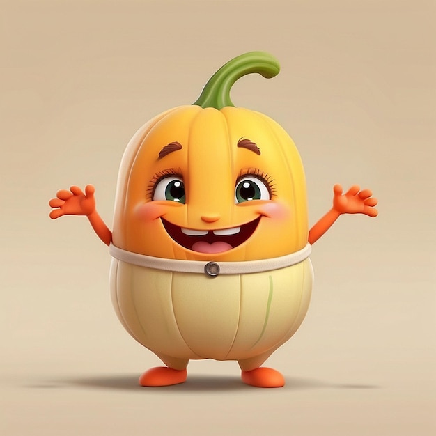 3d schattig squash personage