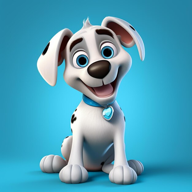 3d schattige cartoon hond realistisch 3d dier