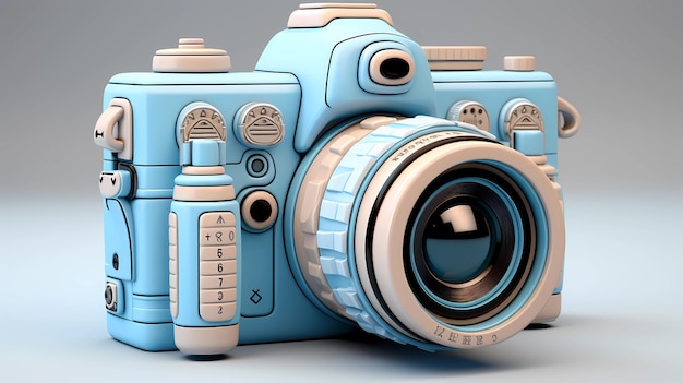 3d schattige digitale camera eenvoudige achtergrond