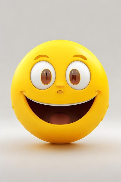 3D schattige emoji gelukkige gele en witte achtergrond