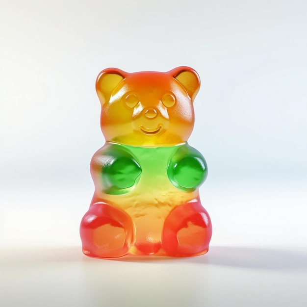 3D-schattige gummy vear cartoon vectorillustratie