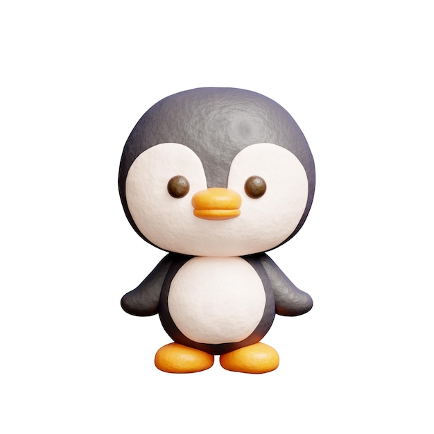 3D schattige pinguïn staande cartoon dier personage 3D rendering