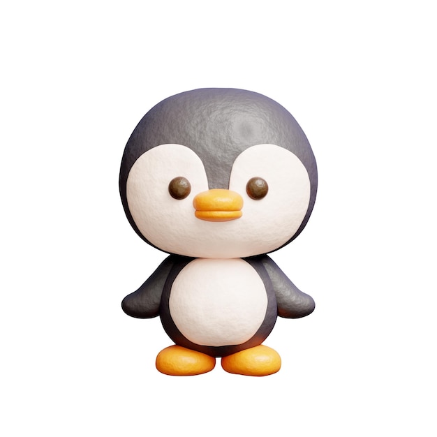 Foto 3d schattige pinguïn staande cartoon dier personage 3d rendering