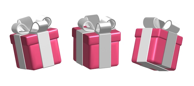 3d schattige realistische cadeau doos presenteer pacel pakket met lint Speciaal promotie ontwerp element
