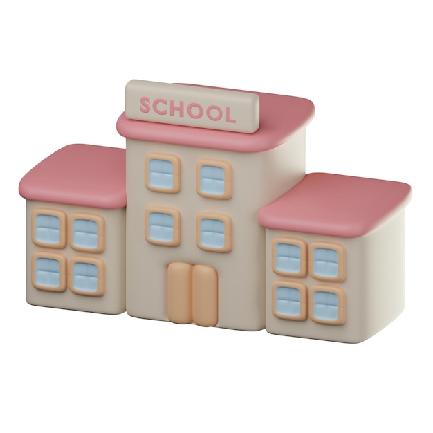 Photo 3d school building illustration