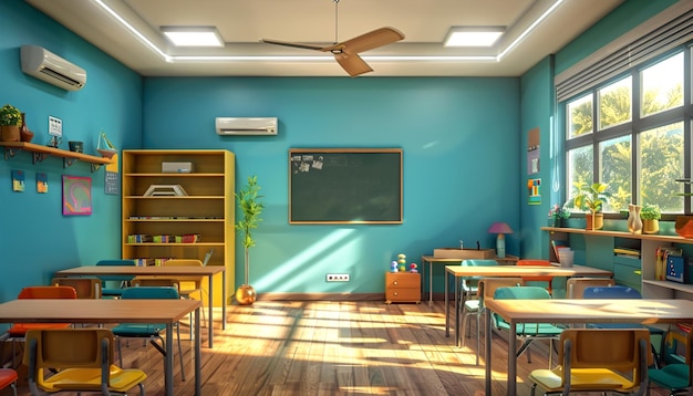 3d school classroom