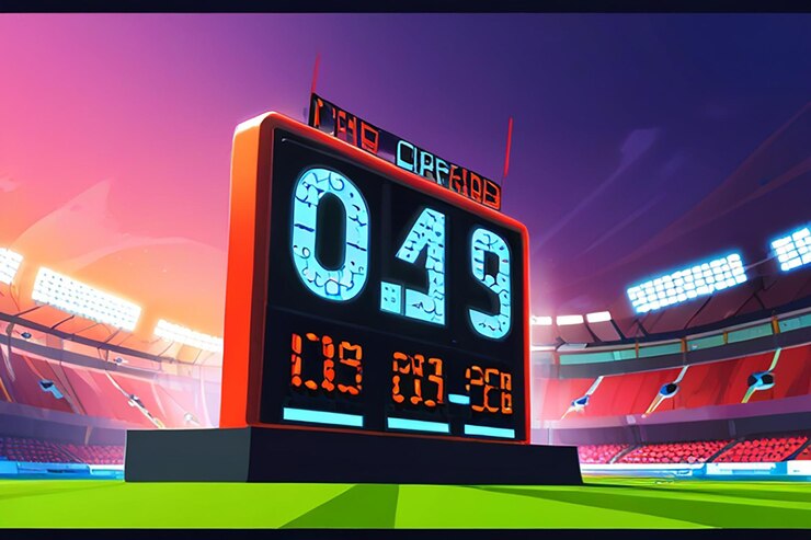 Photo 3d scoreboard flat illustration