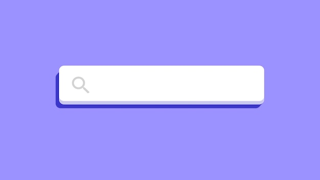 3D Search bar design element on purple background