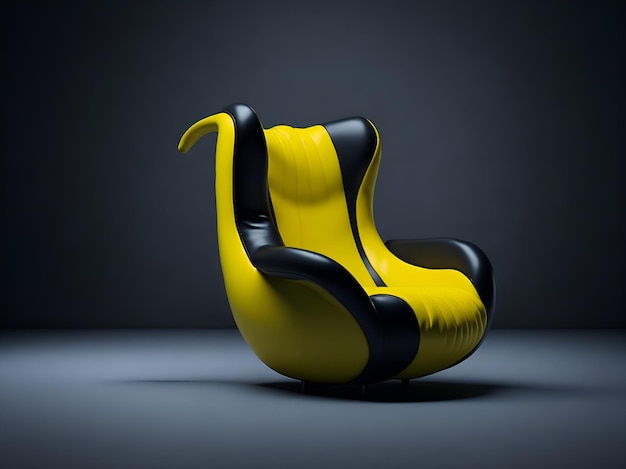 3d seat chair in the shape of a banana created with Generative AI technology