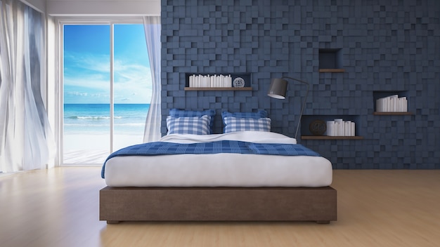 3D seaview bedroom 