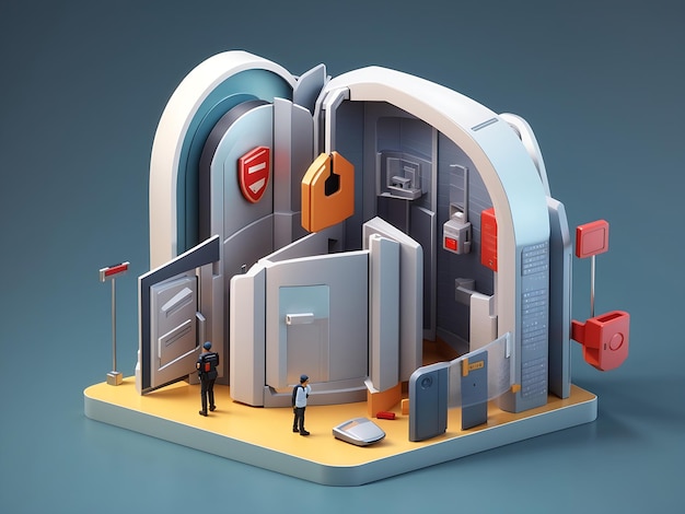3D security Illustration Ai Generated