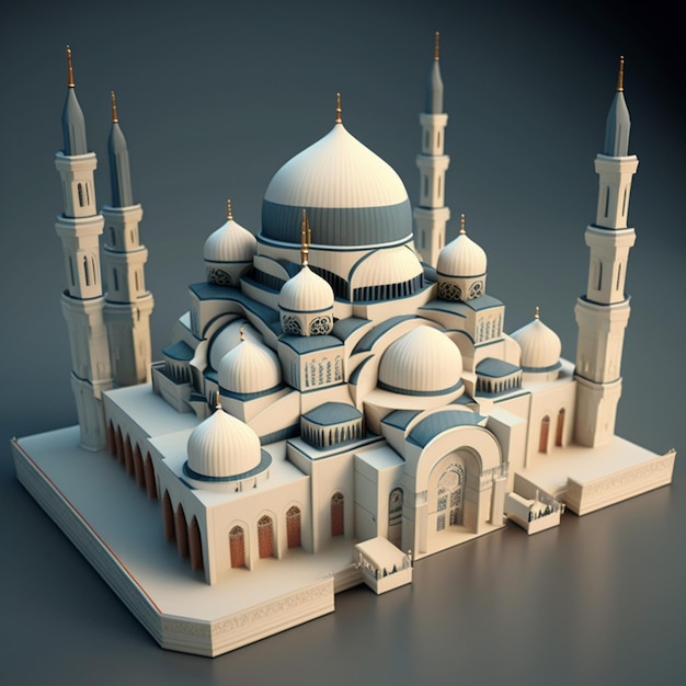 Photo 3d serene islam mosque