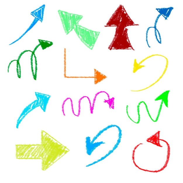 3d set of chalk arrows