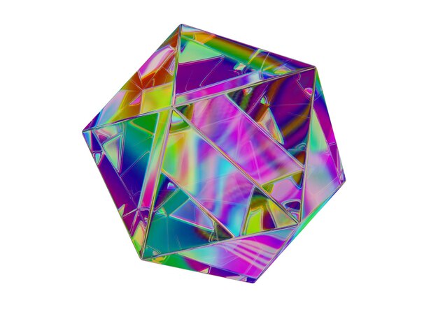 Фото 3d форма радужная геометрическая фигура 3d рендеринг